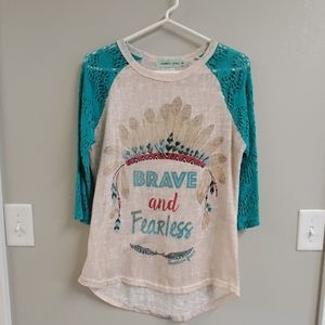 Women's high low indian headpiece top